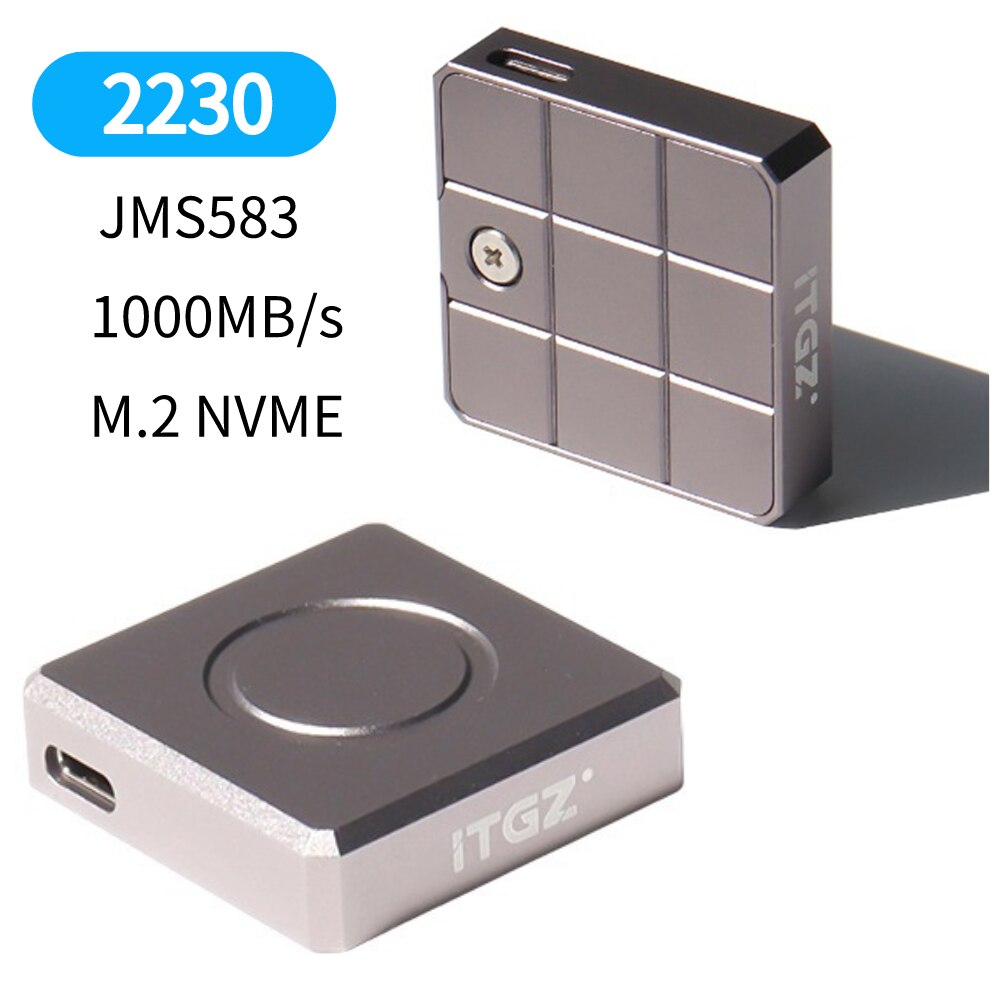 M.2 NVME 2230 솔리드 스테이트 드라이브 케이스, USB 10Gbps 외장 하드 드라이브, JMS583, M2 SSD 2230 휴대용 외장 SSD 케이스